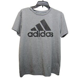 Adidas Boys' Short‎ Sleeve Logo Tee T-Shirt, Dark Gray, Large